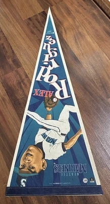 Banderín de caricatura vintage 1997 Alex Rodríguez Seattle Mariners MLB F/S Foto 1 de 2