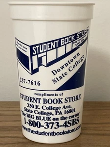VINTAGE Penn State Nittany Löwen Student Buchladen Plastikbecher - Bild 1 von 6