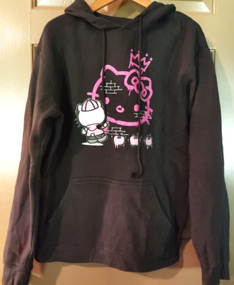 Sudadera con Capucha Hello Kitty Graffiti Basquiat Crown Talla L Pullover Foto 1 de 4