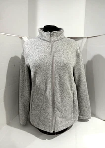 T by Talbots Cremallera Completa Frontal Mujer Gris Manga Larga Jersey Talla L. - Imagen 1 de 15