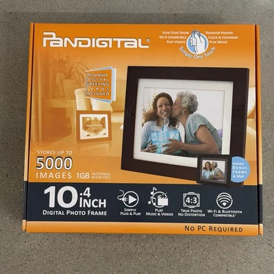 PANDIGITAL 10.4" Dig. Moving Photo Frame, Music, Wifi, Clock Etc. New Open Box! - Image 1 of 4
