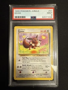 1999 POKEMON CARD Eevee - 51/64 - Pokemon - Jungle Unlimited - PSA 9 - Picture 1 of 2