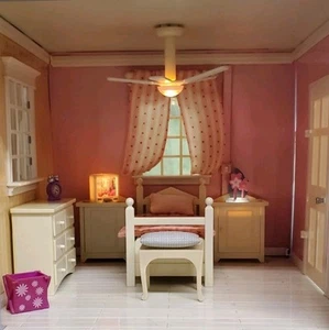 LAURA ASHLEY Room by Room Decorator Dollhouse Pink Teen Girl BEDROOM + Furniture - Picture 1 of 10
