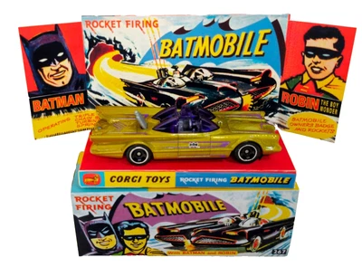 HOT WHEELS 🦇 Classic 1966 Batman TV Series BATMOBILE + Mini Corgi 267 Repro Box - Image 1 of 4