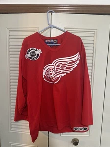 Vintage CCM Detroit Red Wings NHL Center Eishockey Trikot unbedruckt Größe Large - Bild 1 von 12