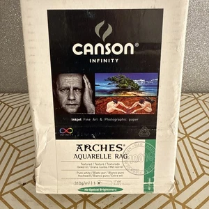 Canson Infinity ARCHES Aquarelle chiffon papier jet d'encre blanc mat pur, rouleau 17"x50' - Photo 1/4