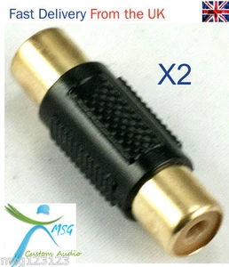 Acoplador RCA AV x2 de alta calidad chapado en oro de hembra a hembra - Imagen 1 de 1