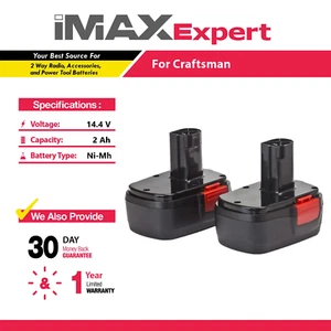 2x Batería NiMh 14.4V 2Ah para Craftsman 11044, 130279002, 130251008 - Imagen 1 de 8