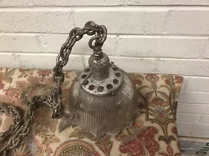 ANTIKE VINTAGE DECKENLEUCHTE KRONLEUCHTER KUNSTHANDWERK 7 1/4" HOCH OHNE KETTE - Bild 1 von 11