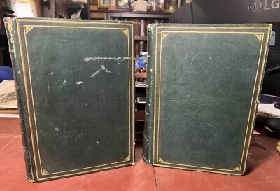 HTF 1862 Circle of Sciences Brougham 2Vols Tooled Leather Folding Maps Illus - Image 1 of 4