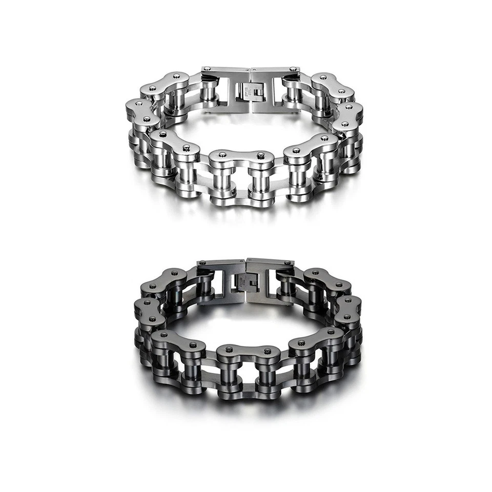 Pulseira masculina resistente de aço inoxidável para motociclista - Imagem 1 de 1