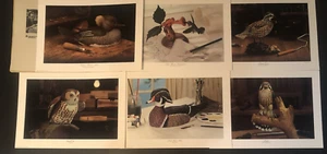 6 Wooden Wildfowl Art Print Artist Proof Signed 25/100 Duck Bird Quail Owl Decoy - Bild 1 von 24