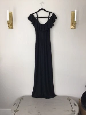 NUEVO CON ETIQUETAS BB Dakota Mono Negro Fuera del Hombro Cintura Elástica Volantes Talla XS Foto 1 de 4