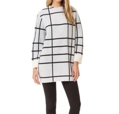 Suéter túnica Rag & Bone talla M 100 % lana merino gris negro crema Foto 1 de 4