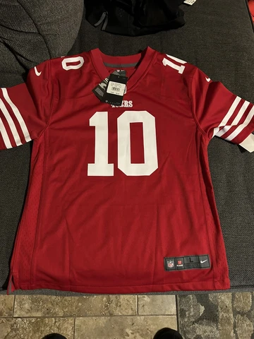 NFL Pro Line Jimmy Garoppolo Mens Football Jersey Large Red San Francisco 49ers Cover