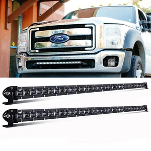 Pair FIT 11-16 Ford F250 F350 F450 Front Bumper 31'' 6D Slim Spot LED Light Bar - Bild 1 von 12