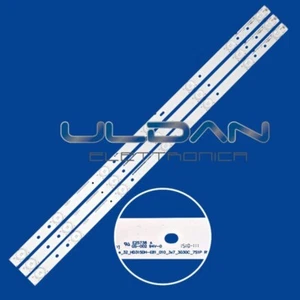 Kit 3 Barras TV LED Hisense LED32220/LED32K188/32-HD315DH-E81-010-3X7-3 595mm - Imagen 1 de 1