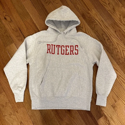 Rutgers University Scarlet Knights Champion Brand Hooded Sweatshirt- Medium M Cover