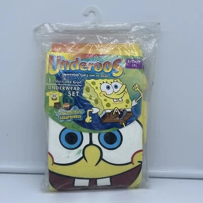 Underoos SpongeBob SquarePants Underwear Set Fruit Of The Loom 2002 Size S (4) - Image 1 of 3