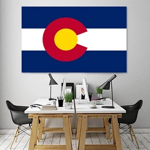 COLORADO State Print Flag United States Office Home Wall Decor Poster/Canvas - Picture 1 of 4