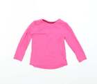 TU Girls Pink Cotton Basic T-Shirt Size 2-3 Years Round Neck