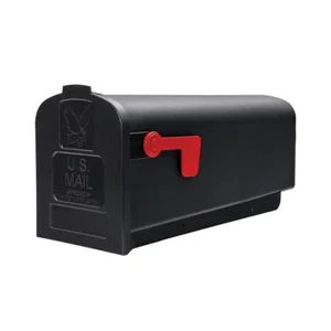 Parsons Black Plastic Medium Mailbox Post Mount Outdoor Residential Mail Box - Picture 1 of 5