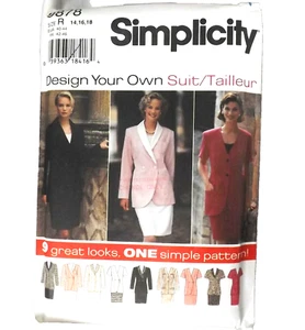 Simplicity 9878 Sewing Pattern Size 14 16 18 Design A Suit Jacket Skirt Ladies - Picture 1 of 4