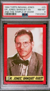 PSA 8 1984 Topps Indiana Jones Temple of Doom #25 Dr Jones, Banquet Guest - Picture 1 of 2