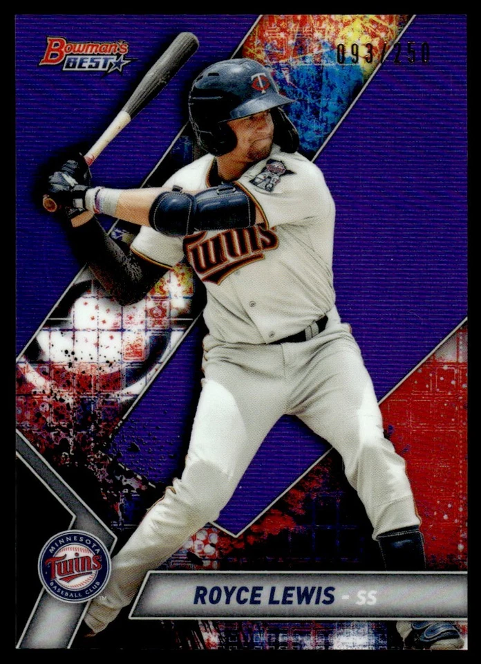 2019 Bowman's Best Top Prospects PURPLE Refractor Royce Lewis 093/250 Minnesota - Image 1 of 2