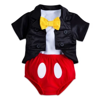 Disney Parks Mickey Mouse Tuxedo Costume Baby Bodysuit Halloween Dress Up Boy - Image 1 of 4