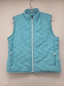 SUN MOUNTAIN WOMEN'S VEST BLUE MEDIUM M SLEEVELESS FRONT ZIP QUILTED OUTDOOR - Picture 1 of 12