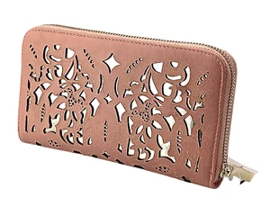 Massini Zip Around Wallet Laser Cut - Pink/Gold - Picture 1 of 4