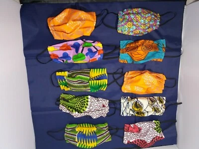 Máscara facial con estampado africano, máscara facial de tela Ankara, máscara facial de algodón  Foto 1 de 4
