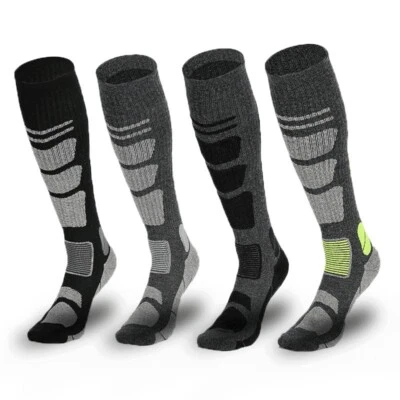 Merino Wool Thermal Ski Warm Thick Knee High Men Heavy Duty Boots Winter Socks - Image 1 of 4