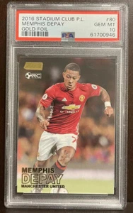 2016 Topps Stadium Club Gold Foil Memphis Depay Rookie #80 PSA 10 POP2** - Picture 1 of 2