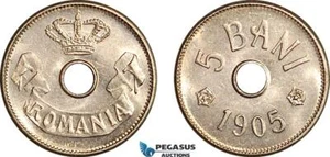 AK415, Romania, Carol I, 5 Bani 1905, Brussels Mint, Light scratch, UNC - Picture 1 of 1