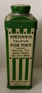 Antikes Art Deco Mennen Talkum Pulver nach dem Bad Männer natürliche Werbung DOSE - Bild 1 von 5