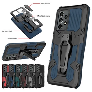 For Samsung Galaxy A54 A35 A23 A14 Shockproof Armor Bracket Belt Clip Phone Case - Picture 1 of 59