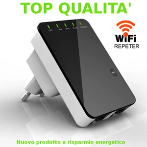 AMPLIFICATORE SEGNALE WIRELESS WIFI REPEATER RIPETITORE RANGE EXTENDER LAN RETE - Foto 1 di 2