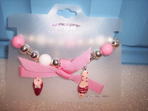 Pulsera Imagine It Silvertone Cinta y Tacones Altos Elastizados ~ Nueva con Etiqueta - Imagen 1 de 4