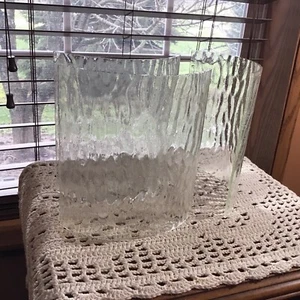 3 Vintage Optic Glass Replacement Curved Wall Sconce Shades 7 1/2” X 8 1/4” Wide - Picture 1 of 6