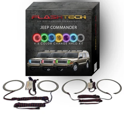 Kit Halo LED Multicolor Cambiante RGB para Faros Jeep Commander 2006-2010 Foto 1 de 4