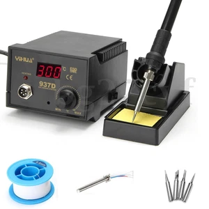 937D+ 45W Digital Display Soldering Iron Station 4 Tip Lead Welding Tool Kit - Picture 1 of 12