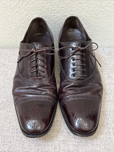 Salvatore Ferragamo Firenze Burgundy Captoe Oxford Size 10 D - Picture 1 of 17