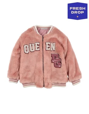 RRP €455 DOLCE & GABBANA Kids Faux Fur Bomber Jacket 18-24M Wool Blend 'QUEEN' - Image 1 of 4