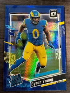 2023 Panini Donruss Optic Byron Young Rated Rookie Blue Hyper Prizm RC #266 - Picture 1 of 2