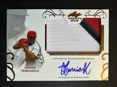 Junior Fernandez 2016 Leaf Trinity Patch Auto #PA-JF1 Patch Auto - Image 1 of 3