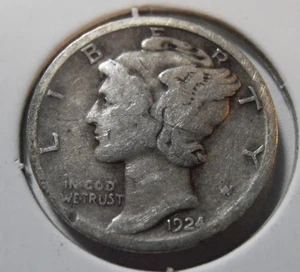 1924 S Mercury Silver Dime (24SUL4) - Picture 1 of 4