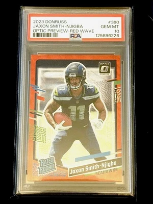 Donruss Jaxson Smith-Njigba Optic Preview 2023-Red Wave PSA 10 gemas ¡Como nuevo! Foto 1 de 2