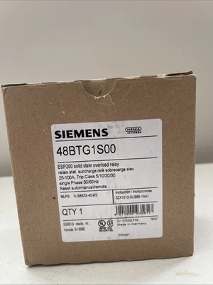 SIEMENS 48BTG1S00 Solid State Overload Relay 3UB8833-4GW2 - Image 1 of 3